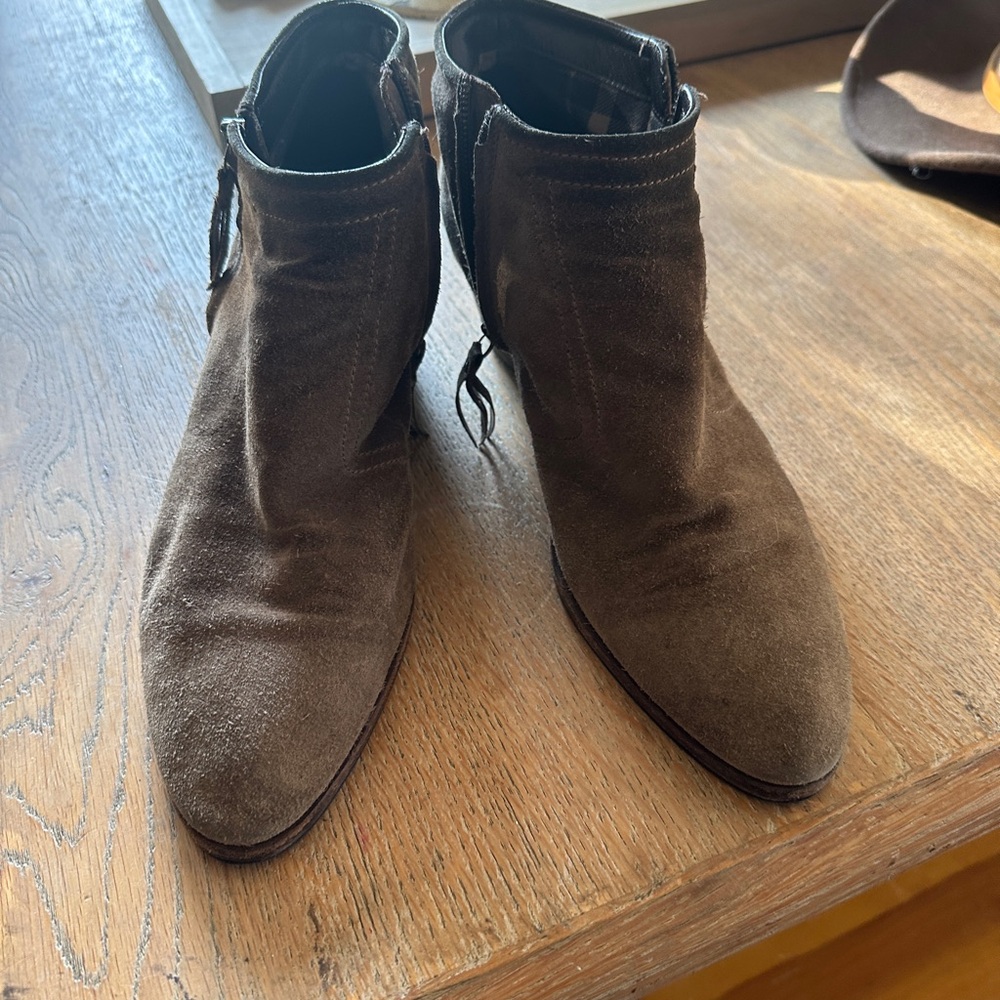 Aquatalia Dark Brown Suede Ankle Booties
